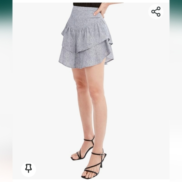 BCBGeneration Women's Fit and Flare Ruffle Tier Mini Skirt. Size M - Picture 2 of 15